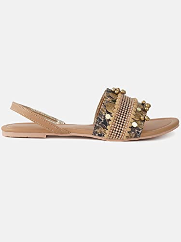 Image of Marc Loire Women's Embroidered and Embellished Flat Fashion Sandals