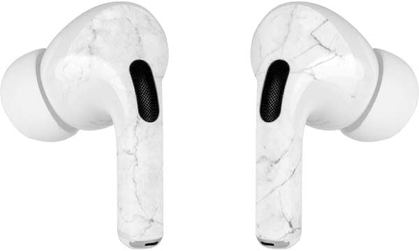 Skinit Decal Audio Skin Compatible with Apple AirPods Pro - White Marble Design