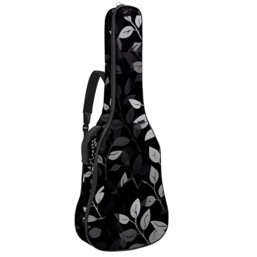 Grand étui universel guitare acoustique housse feuilles noires