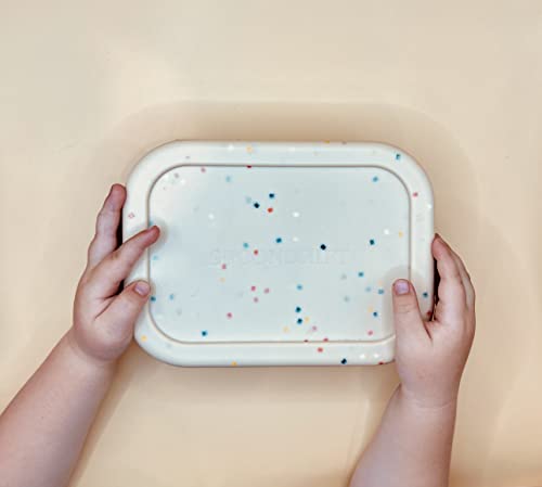 Spoondrift Leak-Proof Silicone Bento Box Lunchbox, For Child And Adult, 3 Compartment,3 Colors, Cream, Green, And Rose (Cream) #TOP3