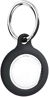 TICARVE Silikonowe etui do zawieszki AirTag, uchwyt AirTag, odporne na zarysowania, etui ochronne AirTag z breloczkiem do nowego Apple AirTags 2021 (czarne)