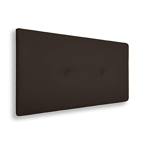Silcar Home - Cabecero de Cama Tapizado en Polipiel con Hilera de Botones, Modelo Silvi (Chocolate, 145 cm) | Cabecero Acolchado | Cabezal Tapizado | Cabecero Original | Transporte Incluido