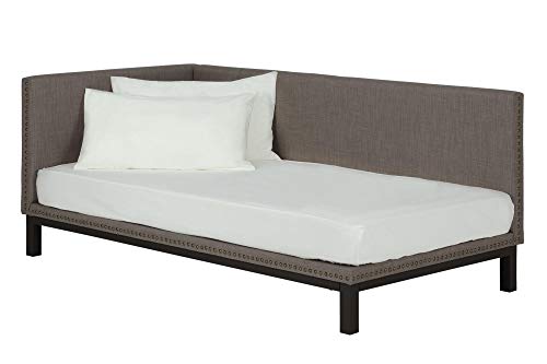 DHP Dale Upholstered Daybed/Sofa Bed Frame, Twin Size, Grey Linen