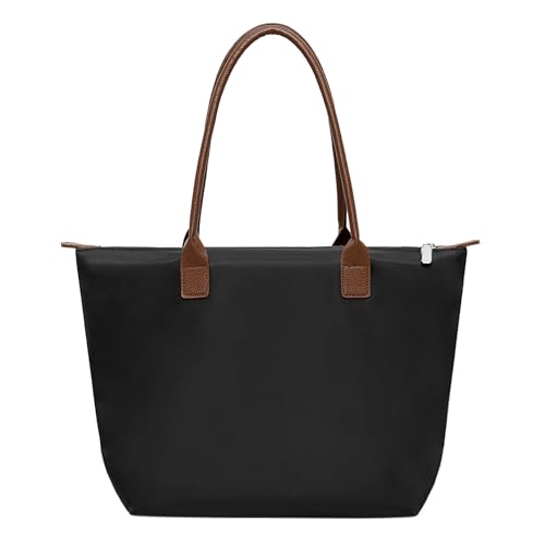 Grand sac fourre-tout à bandoulière femme en nylon zippé pour voyage et travail