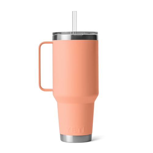 YETI Rambler 42 oz Tumbler with Handle and Straw Lid, Travel Mug Water Tumbler, Vacuum Insulated Cup with Handle, Stainless Steel, Lowcountry Peach - image 9