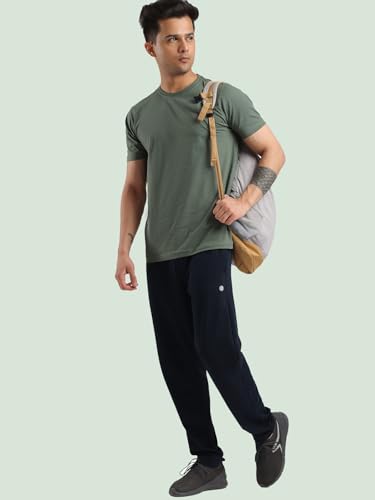 Image of Rupa Bumchums Men's Relaxed Fit Cotton Loungers with Zippered Pockets and Flat Drawstring