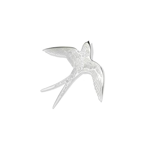 Image of Lovely Swallow Animal Brooch Bird Lapel Pin Badge for Women Men Simple Metal Cute Dress Suit Accessories Birthday Xmas Wedding Fashion Jewelry Gift Collection Ornament