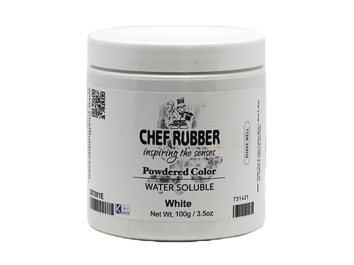 Generic Chef Rubber Water Soluble Powdered Color, White, 3.5 oz