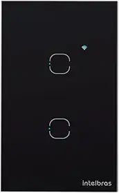 Interruptor Touch Inteligente Zigbee com 2 Teclas EZS 1002 Preto Intelbras