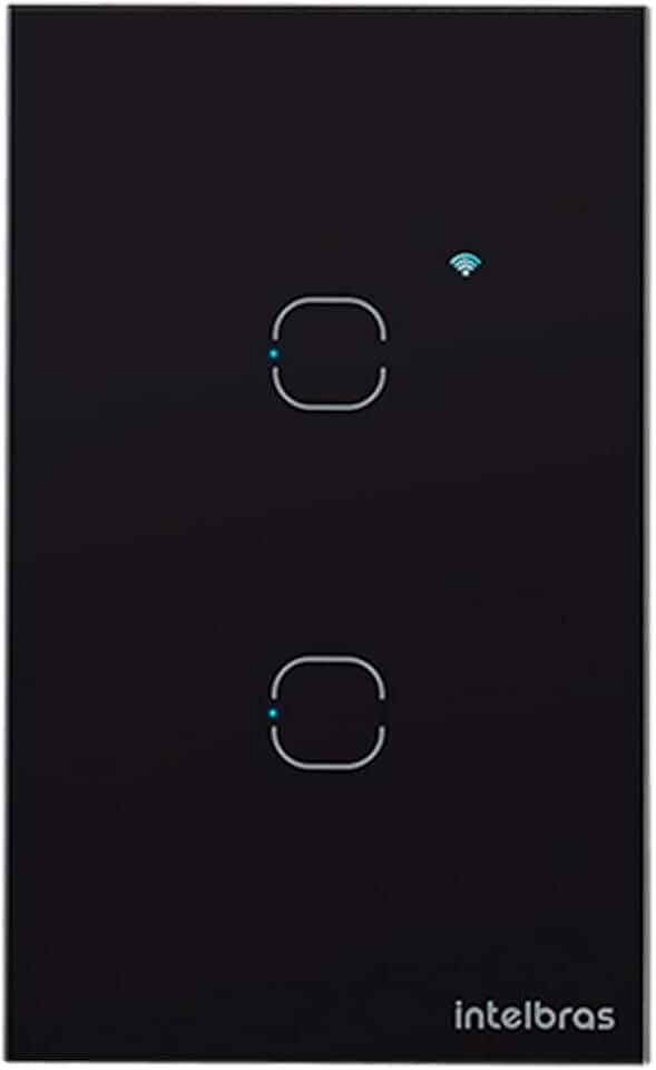 Interruptor Touch Inteligente Zigbee com 2 Teclas EZS 1002 Preto Intelbras
