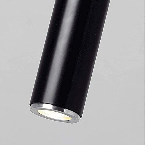 Lustre suspension cylindre noir LED pour éclairage bar - 4