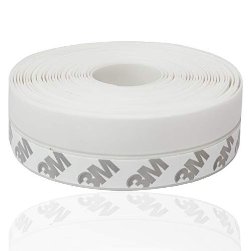 Door Weather Stripping, Window Silicone Seal Strip,Self Adhesive Tape for Draft Stopper Gap and Glass Shower (16Ft Long X 1 Inch(25mm) Width, White)