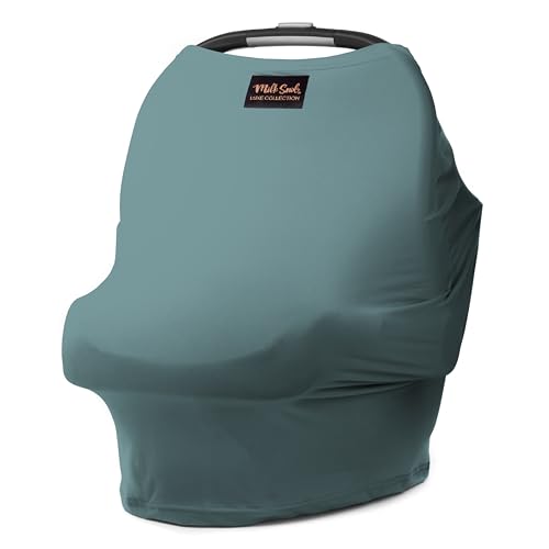 Image of Milk Snob Original 5-in-1 Luxe Cover in Jade - Added Privacy for Breastfeeding, Baby Car Seat, Carrier, Stroller, High Chair, Shopping Cart, Lounger Canopy, Newborn Essentials, Nursing Top