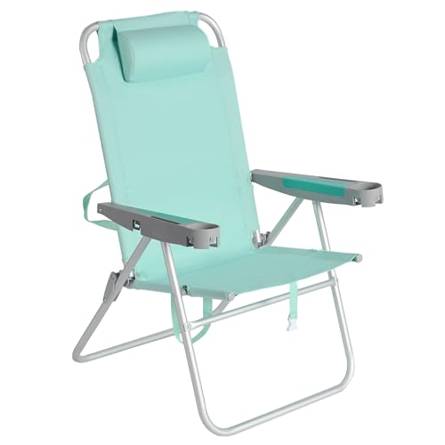 SUNNYFEEL Oversized Tall Folding Beach Chair Lightweight, 17" Portable Sand