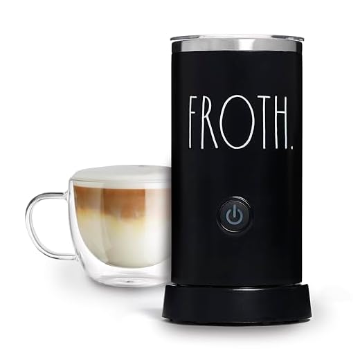 Rae Dunn Elektrische melkopschuimer stomer - Stijlvolle automatische melkstomer en schuimer, melkwarmer, warm en koud schuimmaker voor koffie, latte, cappuccino, macchiato - 550 watt (zwart)