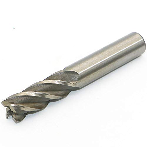 HSS End Mill 1/2" Cutting Dia 1/2" Shank 4 Flute, CNC Mill Cutter for Wood, Aluminum, Steel, Titanium, Foam, Plastic