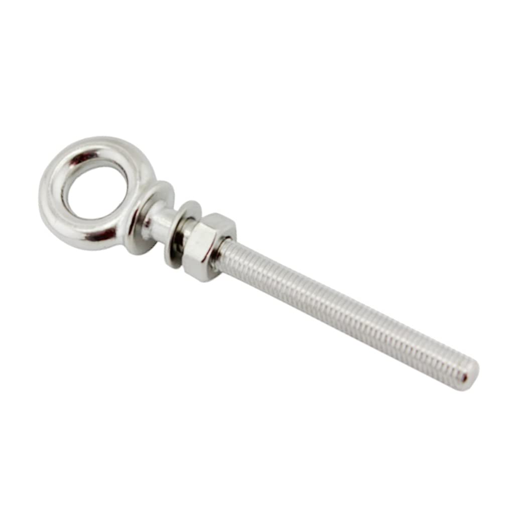 perno de expansión Perno de anillo de elevación de alta resistencia, cáncamos útiles de acero inoxidable de 10 mm, tornillos de ojo de rosca largos con arandela y tuerca, anillo de elevación roscado