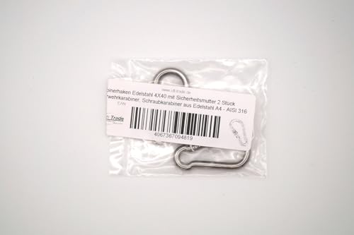 Carabiner Hook Stainless Steel 6 x 60 with Safety Nut 1 Piece Fire Brigade Carabiner - Image 4