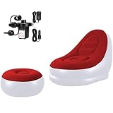 unhg Inflatable Deck Chair with Household air Pump, Lounger Sofa for Indoor Living Room Bedroom, Out
