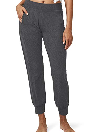 LASLULU Athletic Joggers Pants for Women Warm Active Workout Yoga Pants Tapered Fleece Sweatpants Lounge Casual Sport Pants Winter Running Sweat Pants with Pockets(Dark Gray Medium)
