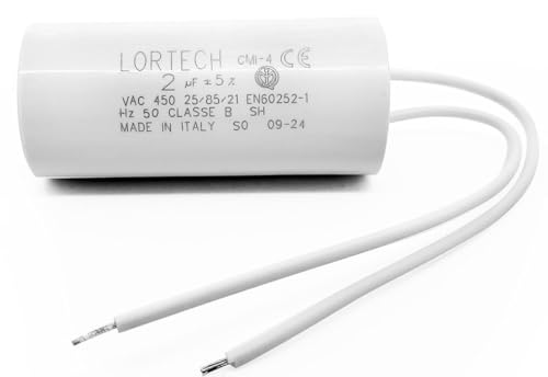 LORTECH AnlaufKondensator 2µF 450V Zylindrisch Kunststoff Kondensator Elektronikbauteil