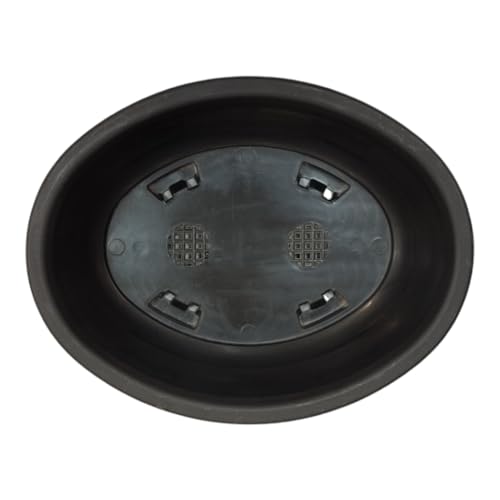 Image of Harshdeep Bonsai Pot- Oval - Indoor Outdoor Home Balcony Terrace Garden Decorative Big Size 16 Inch Plastic Planter Set of 2 (Black)