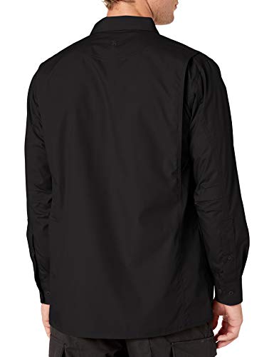 TRU-SPEC 24-7 1051003 Men's Ultralight Long Sleeve Uniform Shirt, Polyester Cotton Rip-Stop, Small Regular, Black