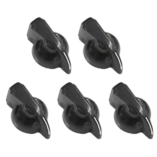 Image of 5 Pack Bakelite Potentiometer Pointer Knobs Compatible with 6mm Round Shafts for DIY Electronics and (Black)