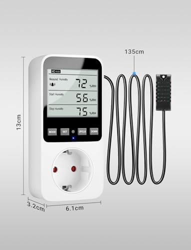 INKBIRDPLUS Feuchte- und Temperaturregler Steckdose 230V mit Alarmfunktion