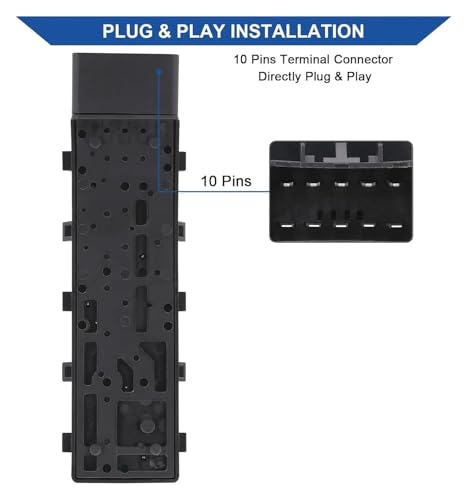 Power Seat Control Switch Electric Seat Switch Front Adjustment Button for GMC for Acadia(Black Left Driver Side)