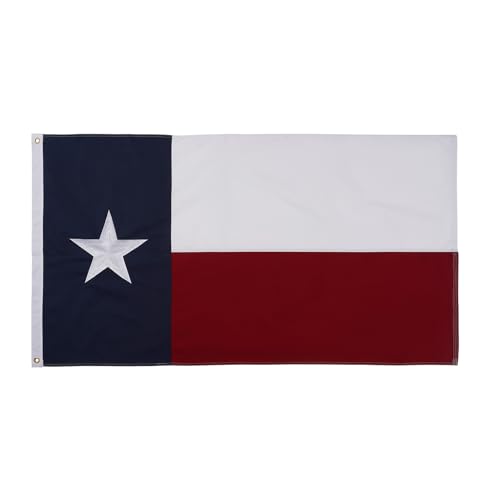 Drapeau Texas coton 1,5 x 2,5 m grand format brodé Homissor intérieur
