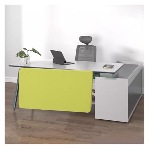 Panel divisorio de privacidad para oficina, sin taladro, para estudio y espacios de trabajo, 70 x 40 cm, color verde, ideal para áreas de recepción y estaciones de trabajo, diseño de clip