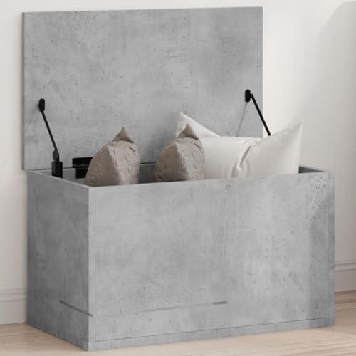 Gecheer Baúl de Almacenaje de Madera de Ingeniería, Amplio Espacio, Fácil de Abrir y Cerrar, Versátil para Decoración y Uso como Mesa - Gris Hormigón Modelo LYKXPDGRX-840677ES