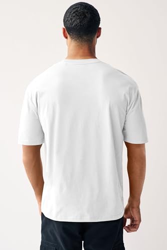 Image of Urbano Fashion Men's Solid Round Neck Oversized Half Sleeve Cotton T-Shirt