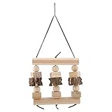 Wangcmcol Bloc en bois oiseau perroquet perche support balançoire jouet cage décoration accessoire