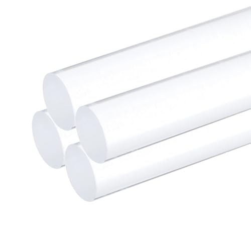 MECCANIXITY 4pcs Acrylic Round Rods 1/2" x 12" Clear Acrylic Dowel Rods Sticks Plastic Sticks Strip for DIY Crafts Lighting Gardening Decorations - 13mm x 300mm