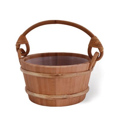 1 Gallon Cedar Curved Handle Sauna Bucket Plastic Liner