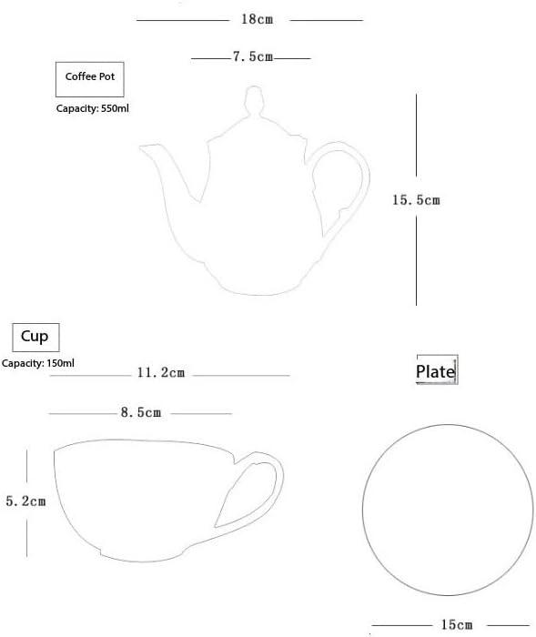 Bone China Coffee Pot Restaurant Afternoon Tea Cups Saucers Ceramic Flasks Sets Water