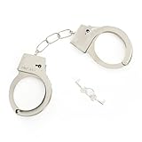Handschellen aus Metall mit Schlüssel - Realistische Verkleidung Kostüm Zubehör Requisite für Erwachsene - Polizei, Gefangene, Polizei & Räuber, Halloween und Party Outfits