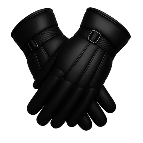 Image of TLN Genuine Leather Gloves for Men | Premium Soft Driving, Biking & Winter Gloves, Warm, Stylish & Durable Hand Gloves for Outdoor & Daily Use