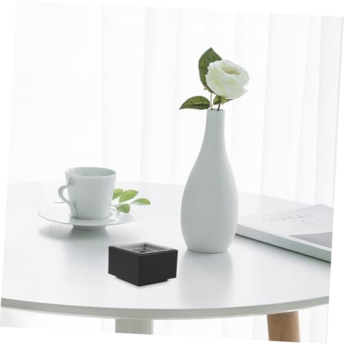 Cendrier de bureau grosse taille Healvian noir robuste et pratique en métal - 8