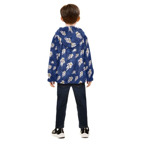Astronaut Toddler Fleece Jacket Baby Boys Hooded Zipper Long Sleeve Thick Warm Outerwear 3-10 Years4