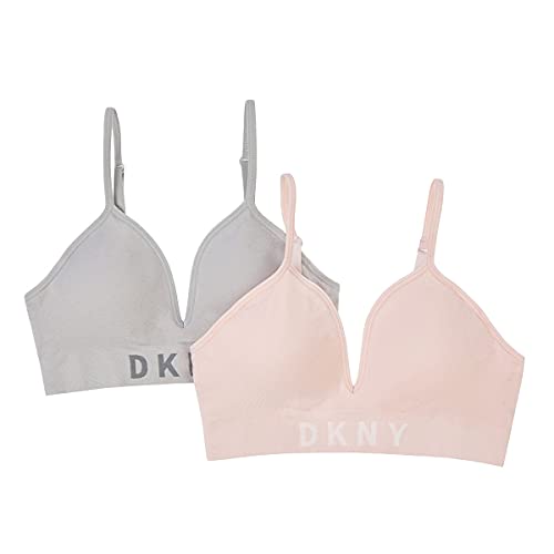 DKNY Women's Seamless Bralette, 2 Pack (Pink/Grey, Large) DKNY Women's Seamless Bralette, 2 Pack (Pink/Grey, Large)