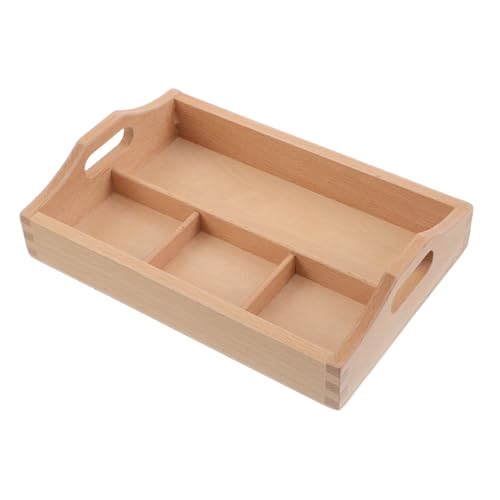 LOORGVEL ブナ材パレットオーガナイザー 感謝祭パーティーの朝食トレイ ハンドル付き木製トレイ コーヒーテーブルの装飾木