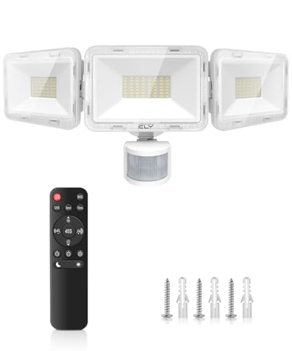 CLY 70W Projecteur Led Exterieur Detecteur de Mouvement et Télécommande, Eclairage Exterieur avec Detecteur 6580LM Spot Led Extérieur avec Détecteur Blanc...