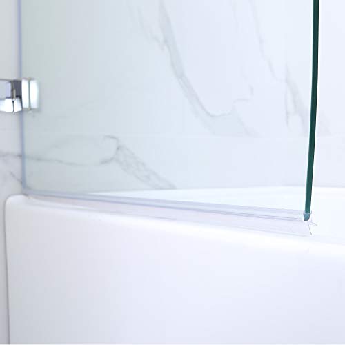 Woodbridge Mtdb3458 -B, Frameless Hinged Bathtub Shower Door, 5/16" Tempered Glass Panel, 49" W X 58" H Tub Glass Door In Brushed Nickel Finish, Include Support Bar #TOP7