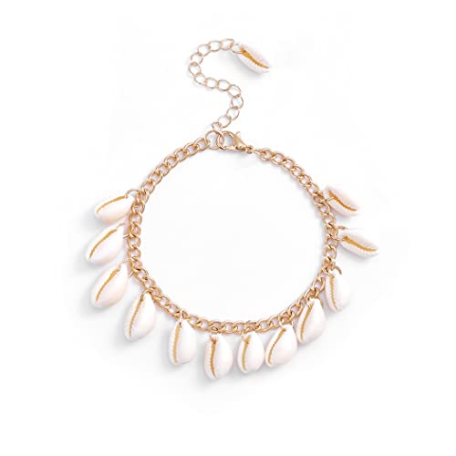 Yokawe Boho Shell Ankle Bracelets Gold Tassel Anklet Chain Seashell Summer Beach Barefoot Sandals Foot Jewelry For Women And Teen Girls (Gold) #TOP20
