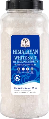 313azG8aXoL. SL500 52USA Himalayan White Salt Coarse, Sea Salt for Grinder Refill, 39 oz (2.4 Pound), Non-GMO & Pure Nature Himalayan Salts, Coarse Salts Perfect for Cooking, BBQ, Baking, Kosher Salt