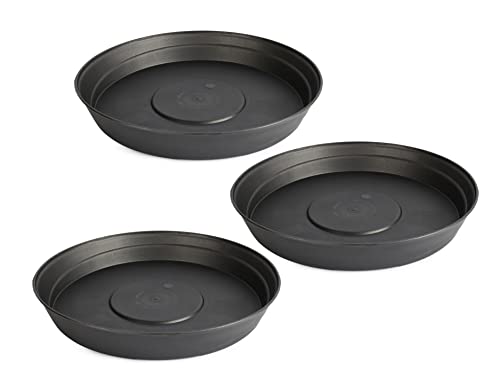 Sturiz Blumentopf Untersetzer Set - 8 Stück 30cm Schwarz Kunststoff Für Innen & Außen