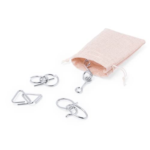 DISOK Lote 10 a 30 Sets de 4 Juegos de Habilidad de Metal con Bolsa de Saco de Regalo. Detalles y Regalos infantiles para Comunión. (20-Unidades)